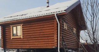 Баня из оцилиндрованного бревна под ключ в Выборге - от 136435 рублей